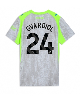 Billige Fotballdrakt Manchester City Josko Gvardiol #24 Replika Tredjedrakt Dame 2025-26 Kortermet